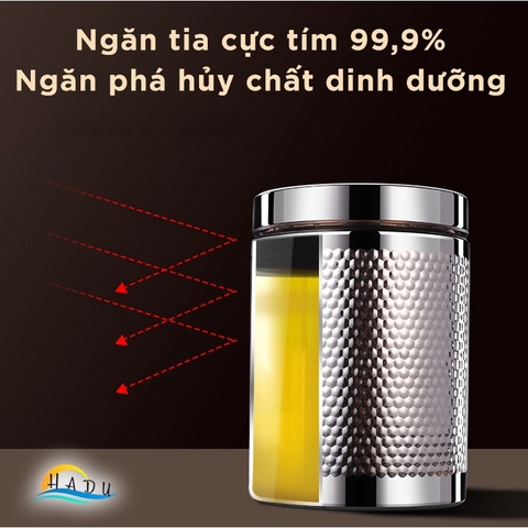 Hộp Đựng Trà Cafe Đồ Khô Và Ngũ Cốc Inox Có Nắp Cao Cấp Đạt Chất Lượng Đức HADU