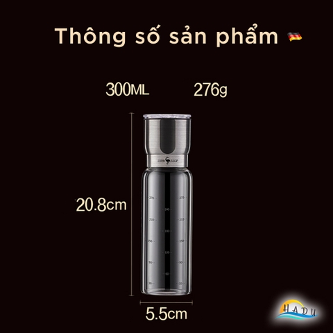Cối Lọ Xay Tiêu Cầm Tay Thủy Tinh Inox Cao Cấp Đạt Chất Lượng Đức SSGP