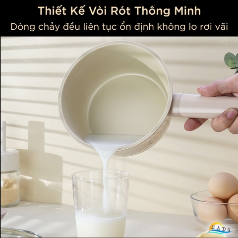 Nồi Chống Dính Gốm Cao Cấp 16cm – Không PFOA, Dẫn Nhiệt Đều, Nắp Thủy Tinh Trong Suốt, Dung Tích 1290ml SSGP