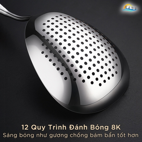 Xẻng Xào Nấu Inox 316L SSGP, Cán Gỗ Chống Nóng, Kháng Khuẩn, Dài 38cm, Đạt Chất Lượng LFGB Đức