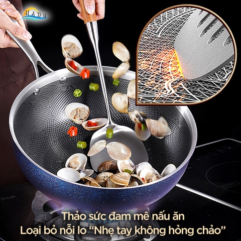 Chảo Chống Dính Lòng Sâu Bếp Từ SSGP 30cm, Thân Inox 304, Phủ Teflon An Toàn, Đạt Chất Lượng LFGB Đức