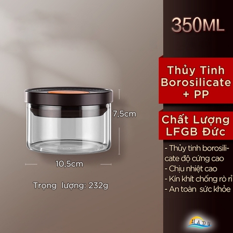 Hộp Thủy Tinh Bảo Quản SSGP, Có Van Xả 1 Chiều, Chống Oxy Hóa, Xếp Chồng, Đạt Chất Lượng LFGB Đức