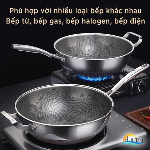 Chảo Chống Dính Lòng Sâu Bếp Từ SSGP 30cm, Inox 316L, Phủ Dupont Mỹ, Đáy 5 Lớp, Đạt Chất Lượng LFGB Đức