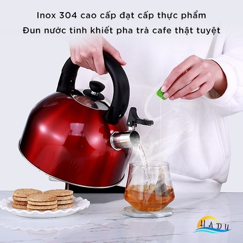 Ấm Đun Nước Bếp Từ Inox 304 CCKO 3L, Có Còi Báo Sôi, Đáy 5 Lớp, Nấu Nhanh
