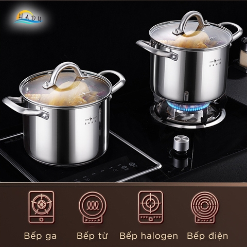 Nồi Lẩu Bếp Từ Inox 304 SSGP 5.4L, Đáy 3 Lớp, Nắp Kính Cường Lực, Chống Nóng, Đạt Chất Lượng LFGB Đức
