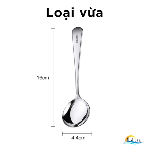 Thìa Inox 304 Cao Cấp - Đúc Nguyên Khối, Bền Bỉ, An Toàn Cho Sức Khỏe, Thiết Kế Sang Trọng CCKO