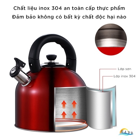 Ấm Đun Nước Bếp Từ Inox 304 CCKO 3L, Có Còi Báo Sôi, Đáy 5 Lớp, Nấu Nhanh