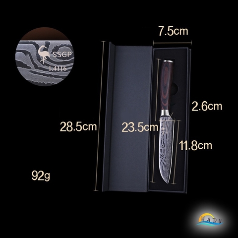 Bộ Dao Nhà Bếp Cao Cấp Inox Nhập Khẩu Đức – Độ Cứng 56HRC, Sắc Bén, Tay Cầm Gỗ Sang Trọng SSGP