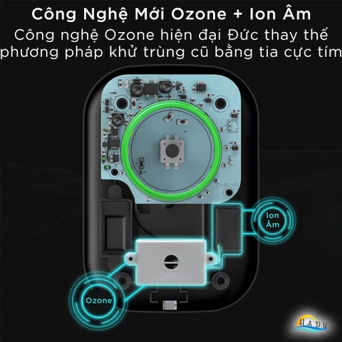Máy Khử Mùi Nhà Vệ Sinh HADU, Công Nghệ Ozone và Ion Âm, Lọc Khí, Cho Phòng 15m²