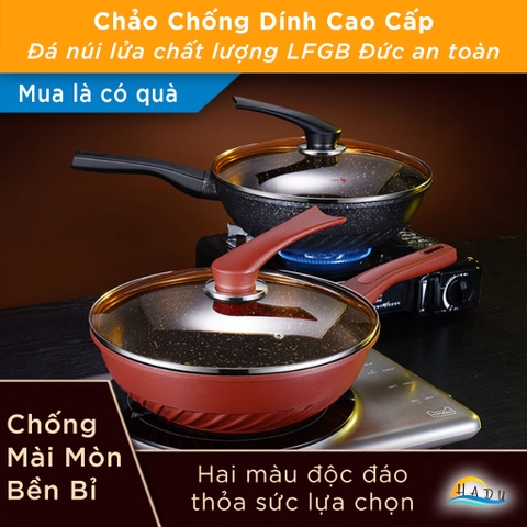 Chảo Đá Núi Lửa Bếp Từ SSGP 30cm, Chịu Nhiệt 460°C, Lòng Sâu 9.5cm, Đạt Chất Lượng LFGB Đức
