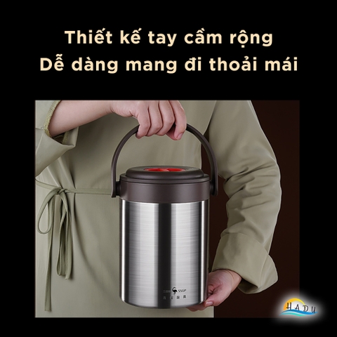 Hộp Cơm Giữ Nhiệt 10 Lớp SSGP, Lõi Inox 316L, Giữ Nóng 6 Giờ, Đạt Chất Lượng LFGB Đức