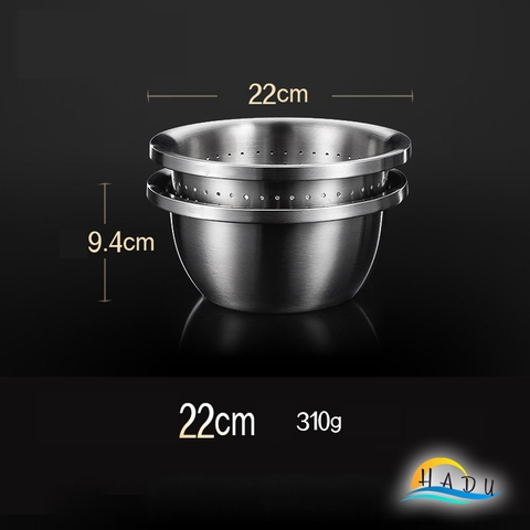 Bộ Rổ và Chậu Inox 304 SSGP, Đa Năng Rửa Rau Củ, Xếp Chồng Gọn, Nhiều Size, Đạt Chất Lượng LFGB Đức