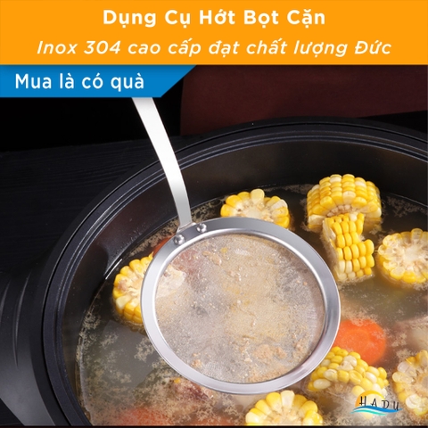 Vá Vợt Hớt Bọt Lọc Cặn Dầu Ăn Mỡ Inox 304 Cao Cấp Đạt Chất Lượng Đức SSGP