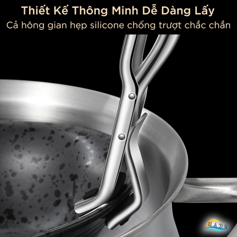 Kẹp Gắp Đồ Nóng SSGP Inox 304, Đầu Silicone Chống Trượt, Đạt Chất Lượng LFGB Đức