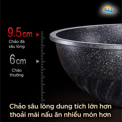 Chảo Đá Núi Lửa Bếp Từ SSGP 30cm, Chịu Nhiệt 460°C, Lòng Sâu 9.5cm, Đạt Chất Lượng LFGB Đức