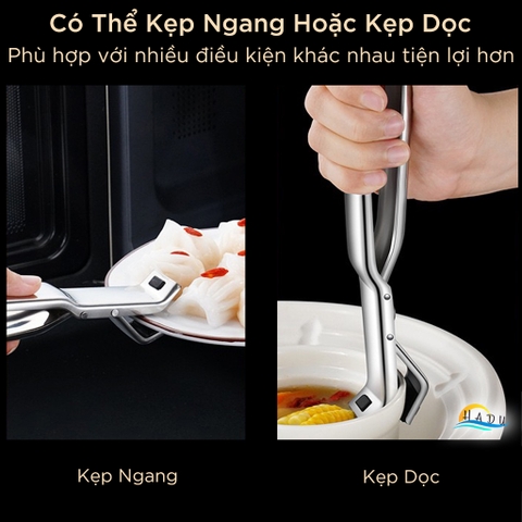Kẹp Gắp Đồ Nóng SSGP Inox 304, Đầu Silicone Chống Trượt, Đạt Chất Lượng LFGB Đức