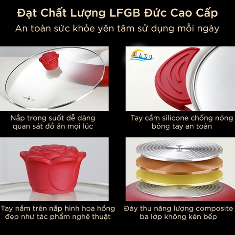 Nồi Lẩu 2 Ngăn Bếp Từ Cao Cấp Đa Năng Chống Dính 30cm Đạt Chất Lượng LFGB Đức SSGP