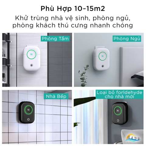 Máy Khử Mùi Nhà Vệ Sinh HADU, Công Nghệ Ozone và Ion Âm, Lọc Khí, Cho Phòng 15m²