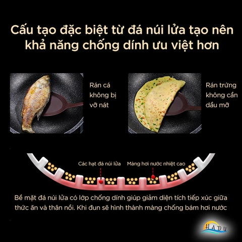 Chảo Đá Núi Lửa Bếp Từ SSGP 30cm, Chịu Nhiệt 460°C, Lòng Sâu 9.5cm, Đạt Chất Lượng LFGB Đức
