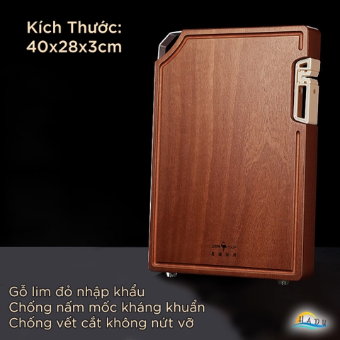 Thớt Gỗ Lim Đỏ SSGP Kiểu Nhật, Chống Mốc, Kháng Khuẩn Tự Nhiên, Đạt Chất Lượng LFGB Đức