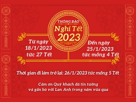 THÔNG BÁO NGHỈ TẾT QUÝ MÃO 2023