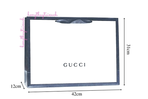 Túi Giấy Gucci Trắng Size Lớn 42cm