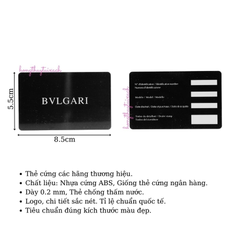 Thẻ Bvlgari Card Bvlgari
