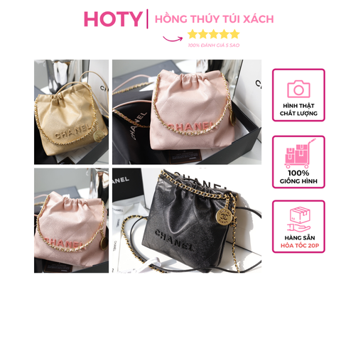 Túi X C22 Hobo Da Sần Khóa Màu Size 21cm Có 2 Hộp