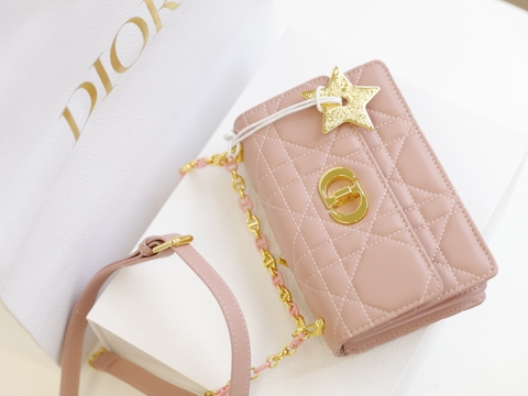 Túi Dior Caro mini Khóa Vàng Size 19cm Có 2 hộp