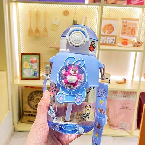 Bình nước cho bé đi học hình gấu dâu lotso cute 500ML