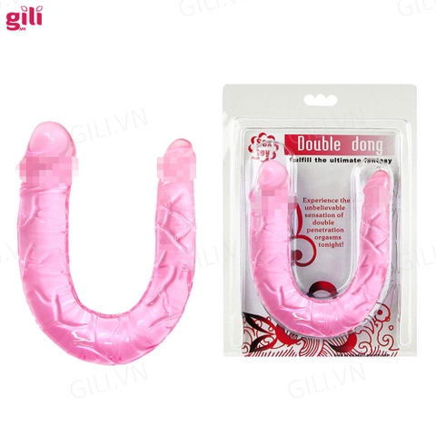 Dương vật giả Baile Double Dong 2 đầu silicone trong suốt chính hãng