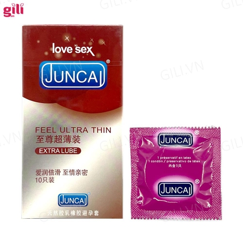 Bao cao su siêu mỏng Juncai Feel Ultra Thin  hộp 10 chiếc chính hãng