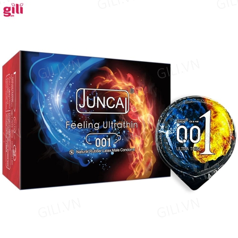 Bao cao su siêu mỏng Juncai Ice & Fire hộp 10 chiếc chính hãng