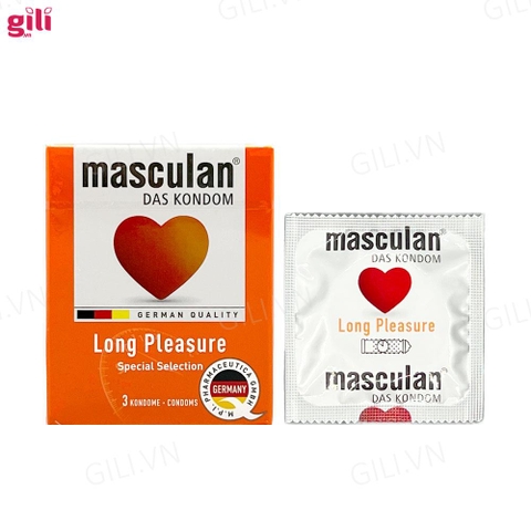Bao cao su Masculan Long Pleasure hộp 3 chiếc kéo dài thời gian chính hãng