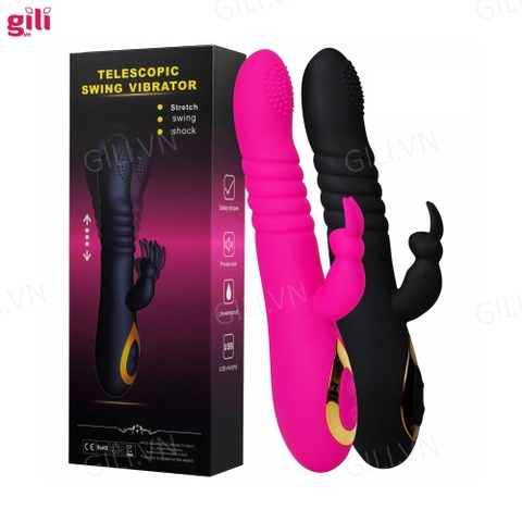 Dương vật giả Boqi Telescopic Swing G Spot Rabbit 18 mode chính hãng