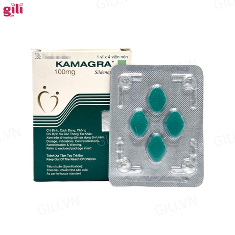 Tăng cường sinh lý nam Kamagra 100mg hộp 4 viên chính hãng