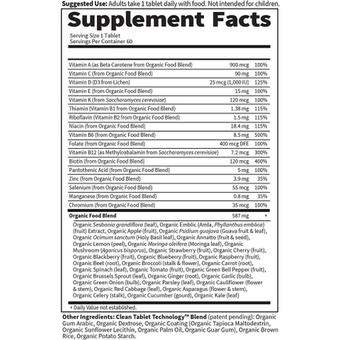 Vitamin tổng hợp hữu cơ cho nam Once daily Garden of life 60v