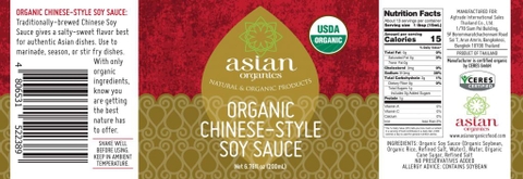 Nước tương đậu nành phong cách Trung Quốc hữu cơ Asian Organics (200ml)