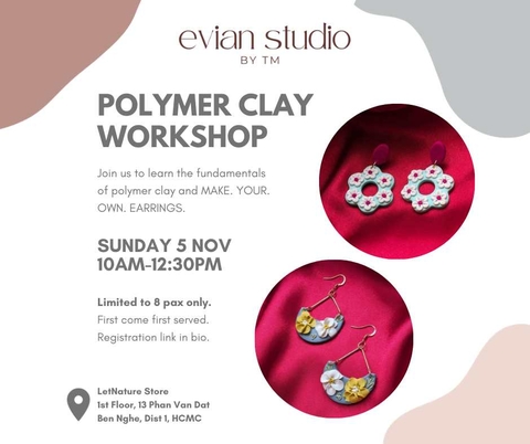 Workshop Tự Làm Bông Tai Đất Sét Nung của Evian Studio!