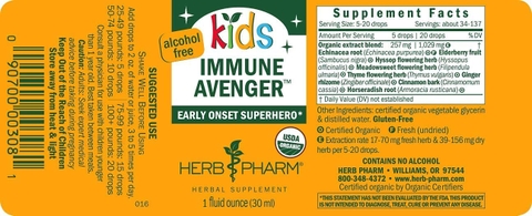 Tăng đề kháng hữu cơ Kid Immune Avenger 30ml - Herb Pharm