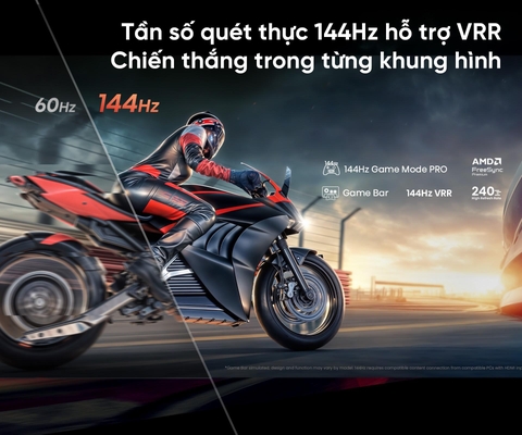 Tần Số Quét Thực 144Hz + VRR của Tivi Hisense