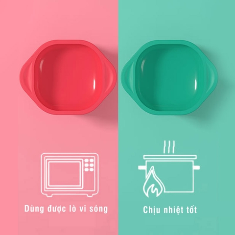 Bát ăn dặm chống đổ silicon Misuta
