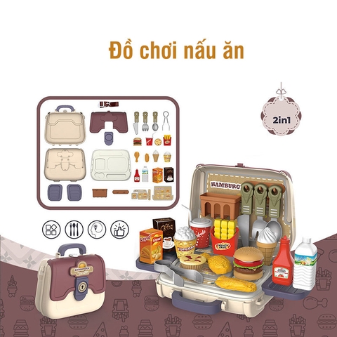 Đồ chơi nấu ăn nhà bếp vali nấu ăn cho bé