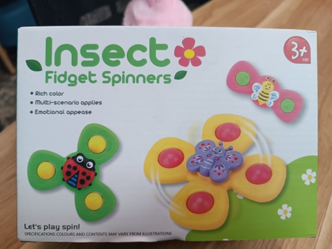 Đồ chơi set 3 con quay spinner hình thú, chong chóng dính tường