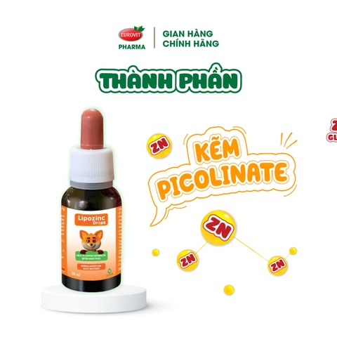 LIPOZINC DROPS - Kẽm hữu cơ giúp bé ăn ngon, tăng cường đề kháng