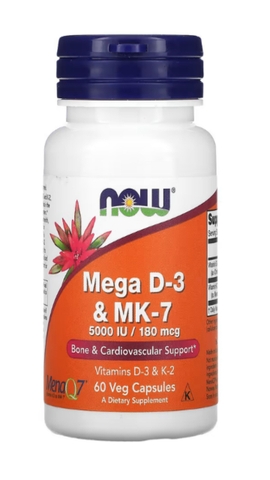 Now Mega D-3 & MK-7, 60 Veg Capsules