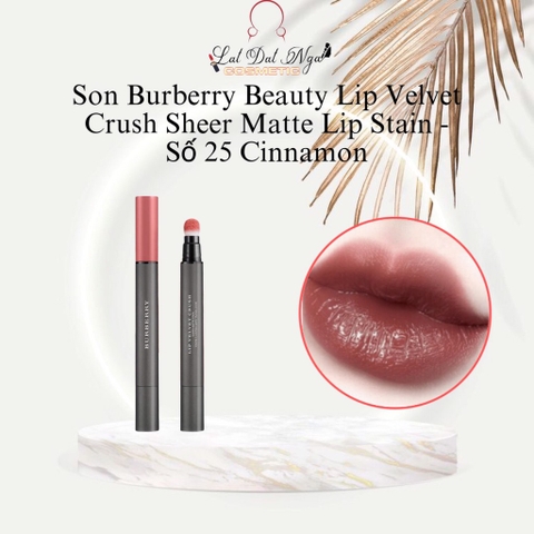 Son Burberry Beauty Lip Velvet Crush Sheer Matte Lip Stain - Số 25 Cinnamon