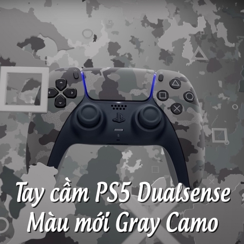 Tay Cầm PS5 DualSense PlayStation 5 Gray Camo