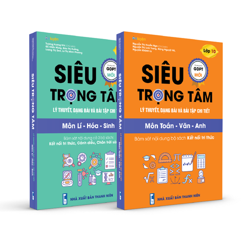 Lớp 10 (bộ Kết nối) Combo 2 sách Siêu trọng tâm Toán-Văn-Anh và Lí-Hóa-Sinh [Nhà sách Ôn luyện]