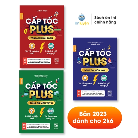 Sách lớp 12 - Combo 3 cuốn Cấp tốc Plus môn Toán, Lí, Hóa (bản mới 2023) - Nhà sách Ôn luyện